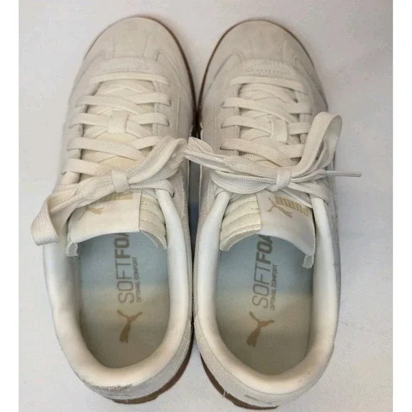 Womens Size 8.5 PUMA Club 5V5 Suede Gum Sneaker Frosted Ivory-Toasted Almond - Picture 8 of 10
